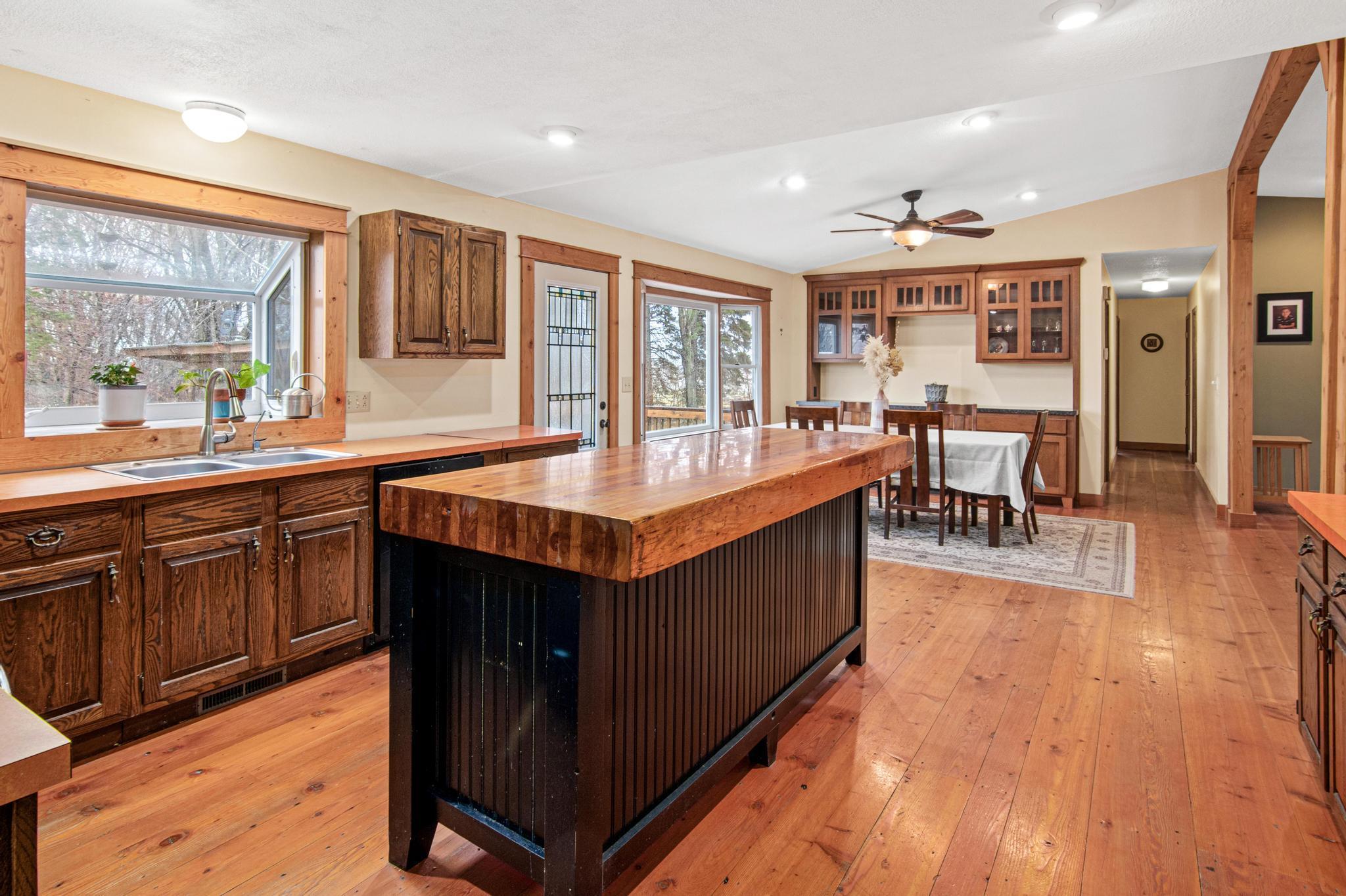 Easily add barstools for additional seating in the kitchen.