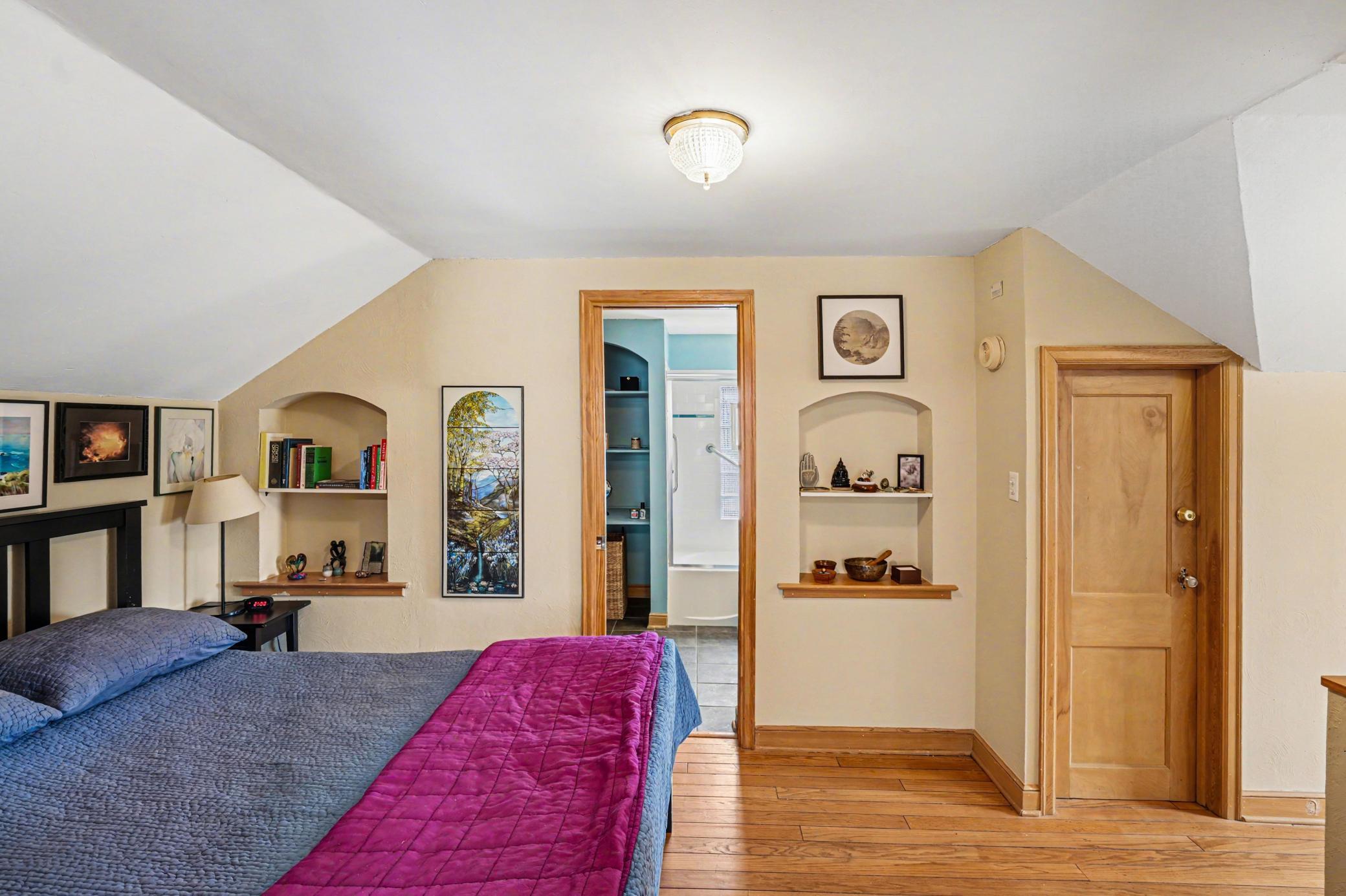 Bedroom 2 - Upper level looking into bathrom
