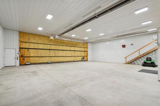 The heated hangar is 50' by 50' with 16' ceilings and features a 40' wide door.