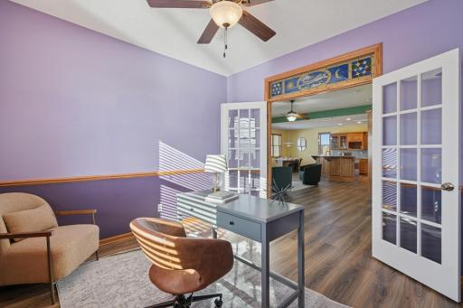 is conveniently located off the living area.