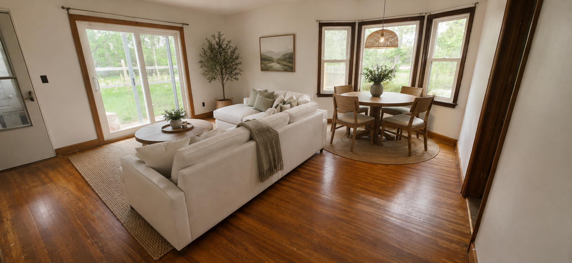 Living & Dining virtually staged