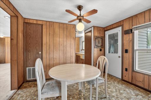 Another view of the dining area when entering the home.