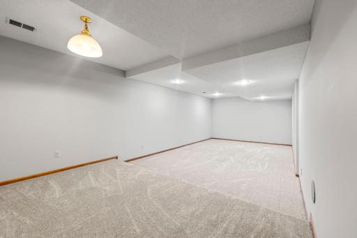 Lower level family room would make a great theatre or gaming room.