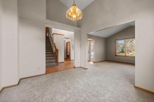 View from kitchen into dining and living rooms