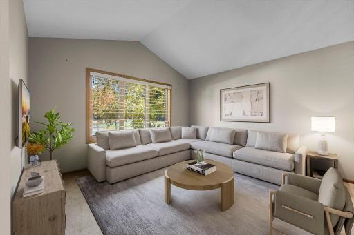 Living Room with vaulted ceiling