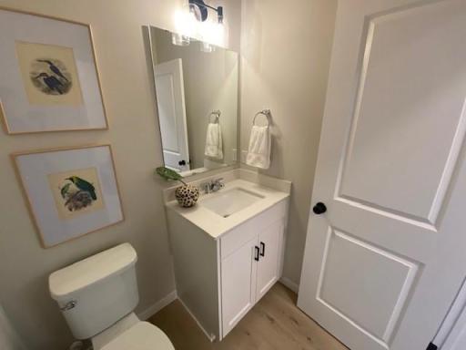 Main floor powder room off the garage and mudroom.