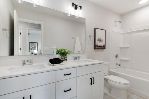 2nd floor hall bathroom with double sinks!