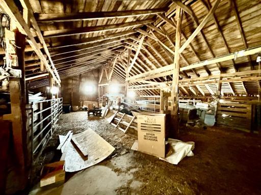 Inside livestock barn