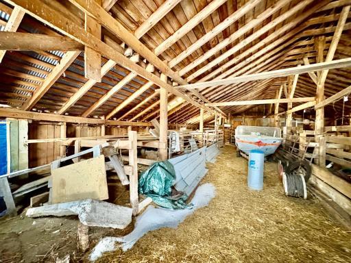 Inside livestock barn