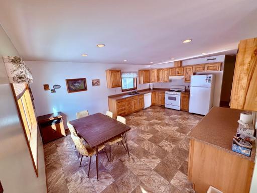 Large kitchen with Hickory cabints