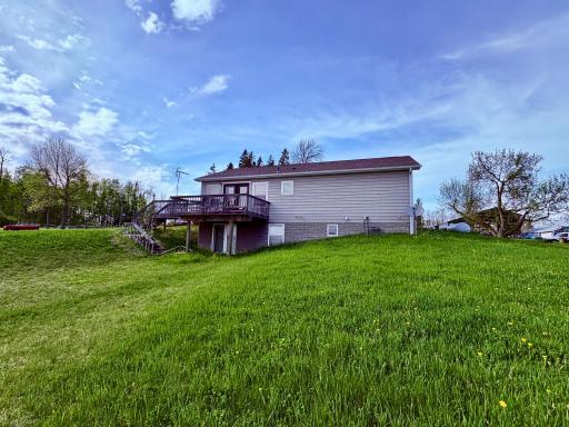 South side of home with walkout basement