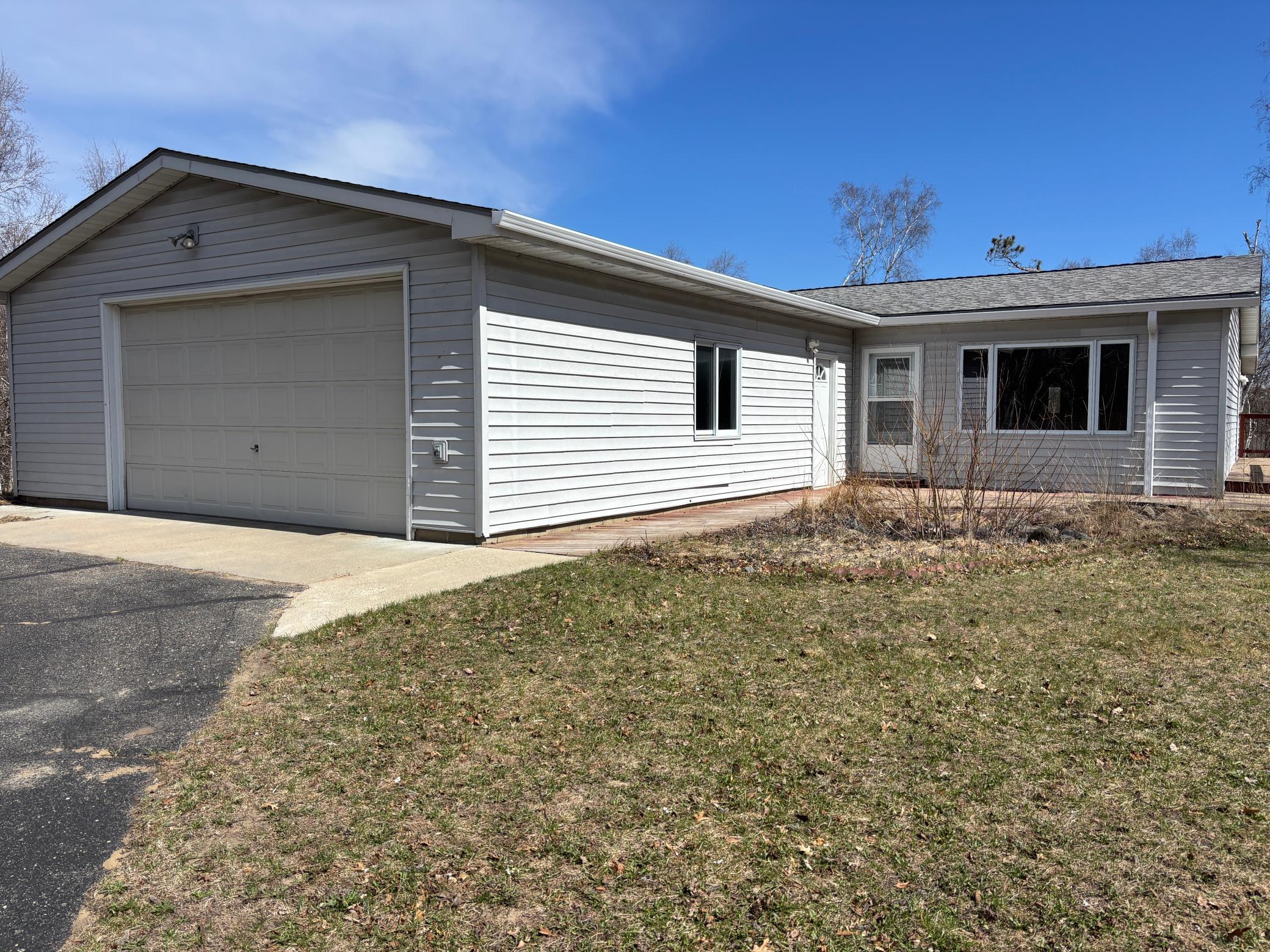 One level living with a 2 car attached garage.