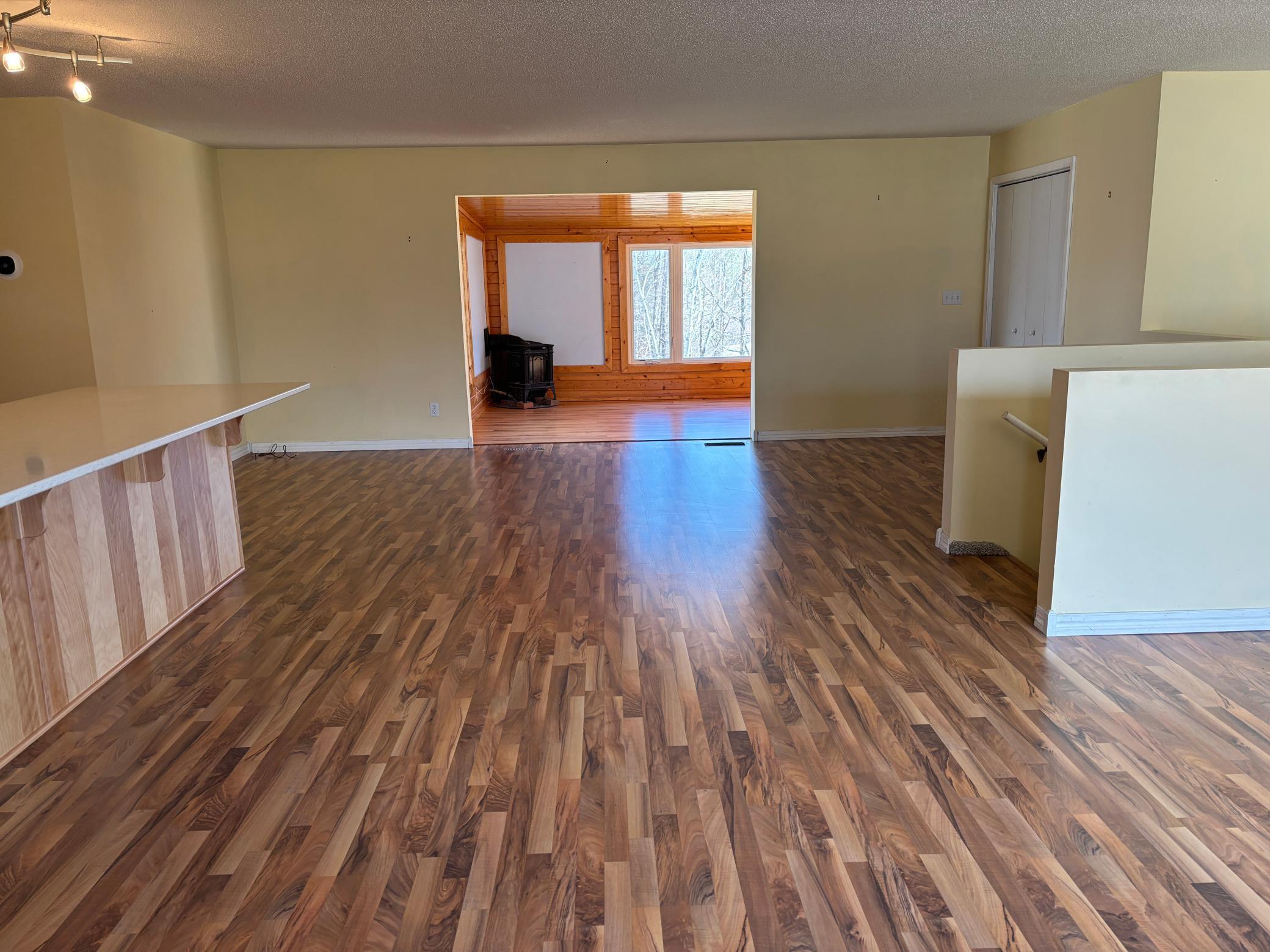 The main floor living room is just off the kitchen and dining room.