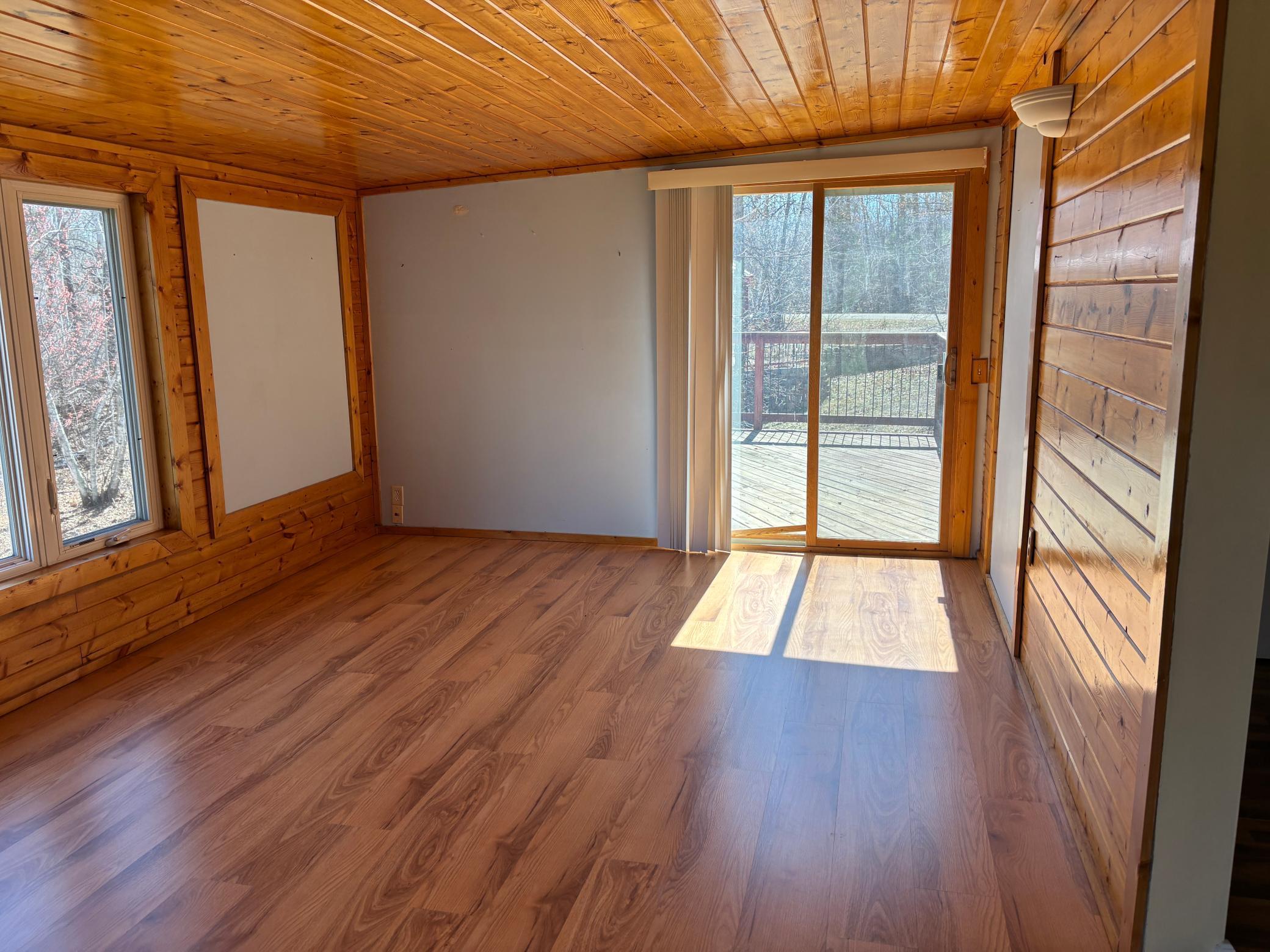 The sliding glass door from the porch leads to your deck.