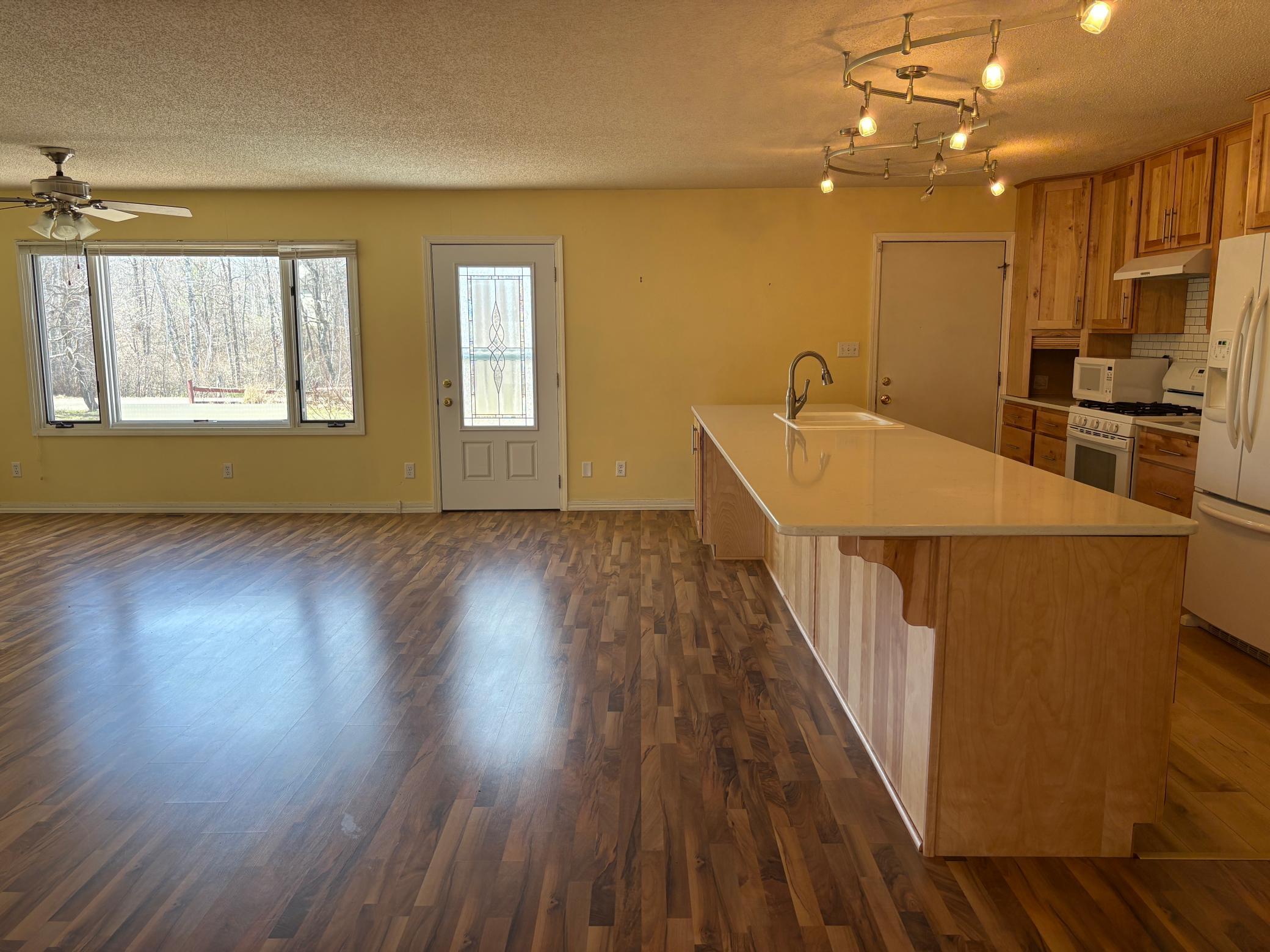 The front door into the kitchen.