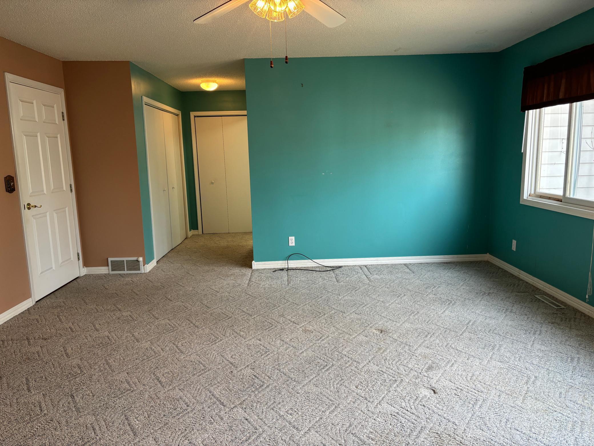 Spacious with two closets.