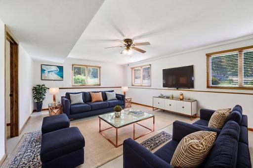 Virtual Staged Lower Level Family Room