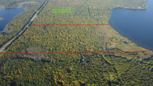 There are over 100 acres of adjacent forest service and undeveloped land to the east. The lines are best-effort approximations of the property boundaries.