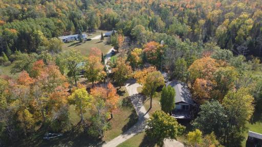 A view of the building area from over the lake.