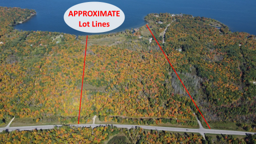 A great view of all 84 acres of the property. You can see the entrance at lower left for the private road the owners used to use before the paved road was built to serve the gated community of Forest Royale.