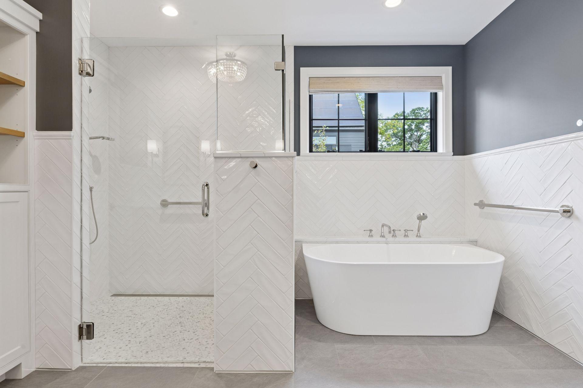 Separate tub and shower