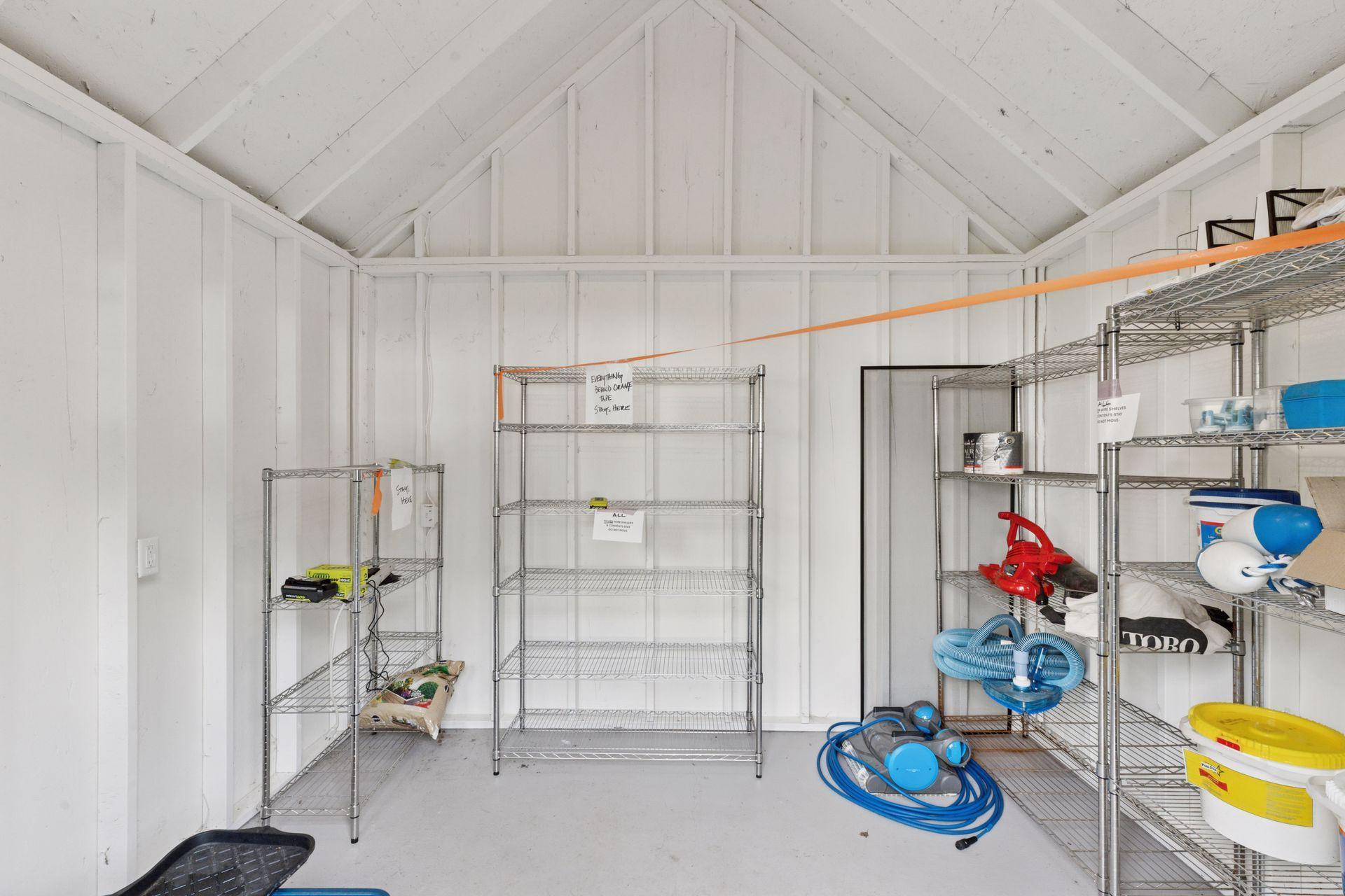 Storage for pool equipment and outdoor items