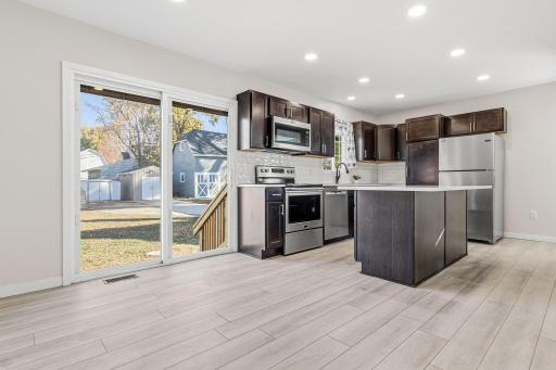 Dining room and kitchen