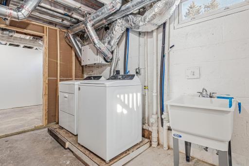 Lower level laundry/utility room