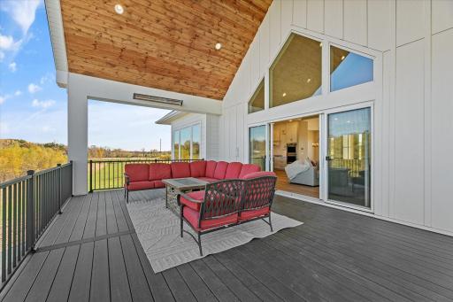 Deck - Covered porch with built in heaters above