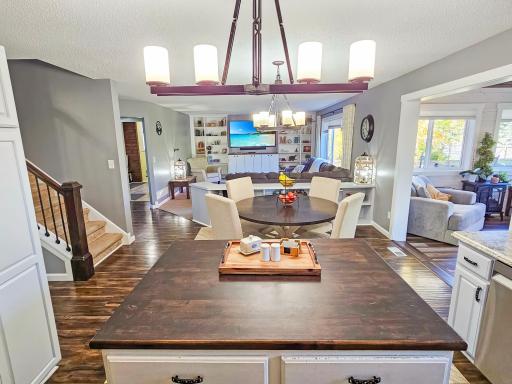 The custom center island offers great working space.