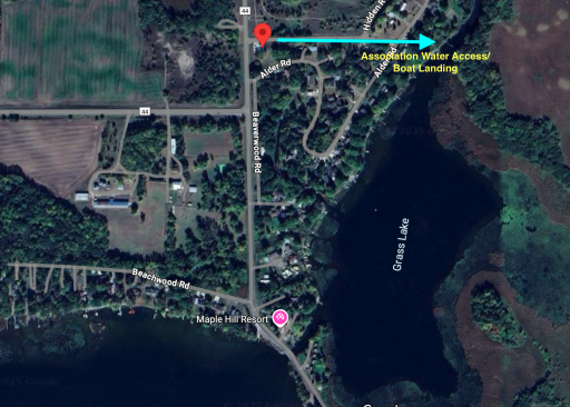 Water access/boat landing just steps down the road