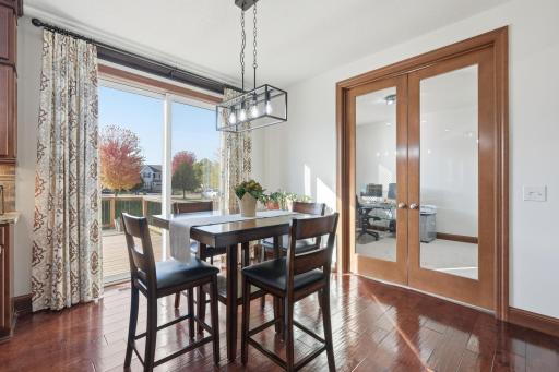 Retreat into the private office off the kitchen or enter the deck through the slider. The main level office is also a great flex space for a music room or playspace.