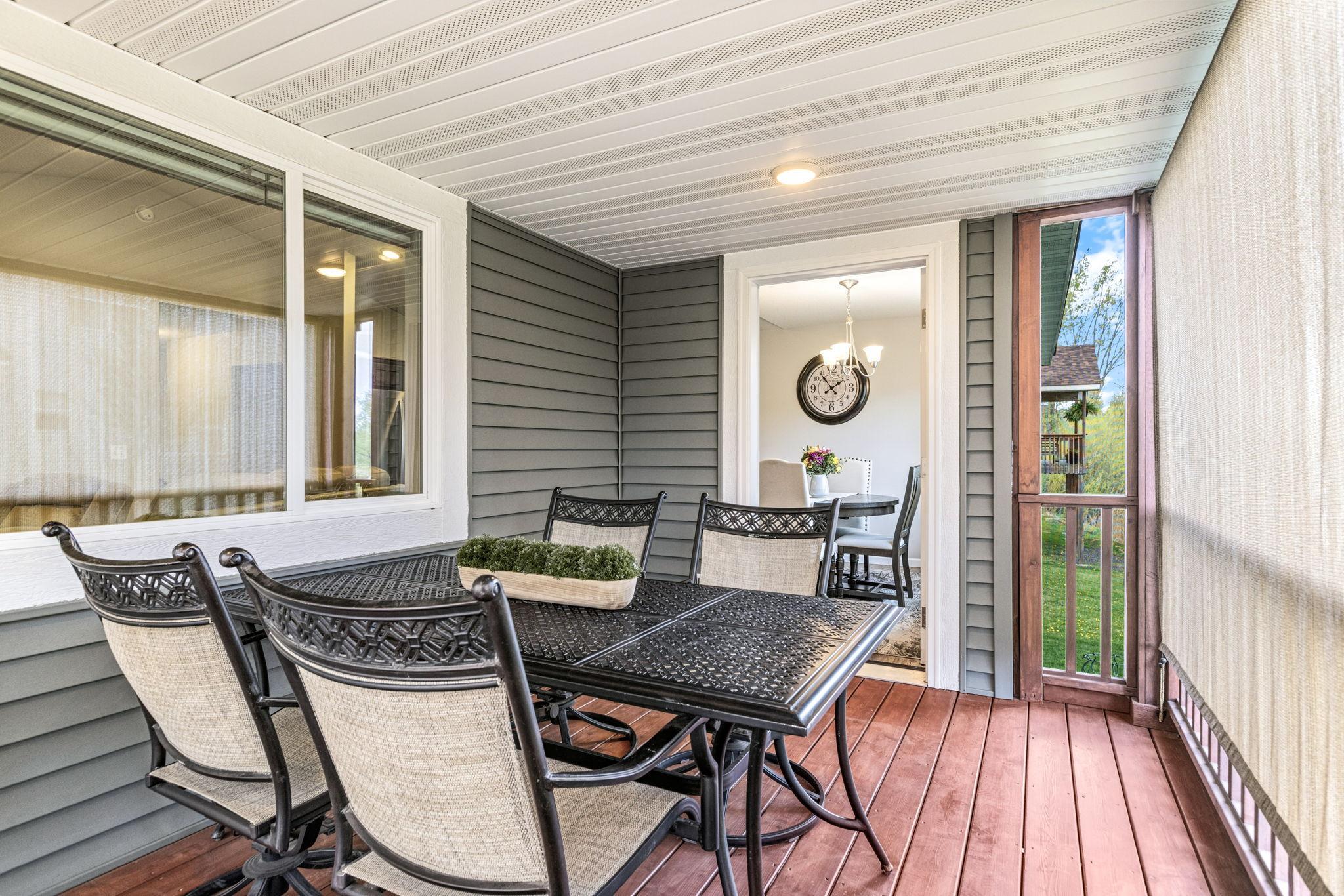 Back deck is right off the dining room