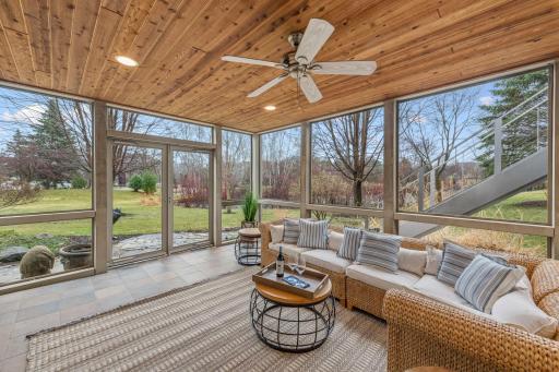 Lower level screen porch allows you to enjoy being outside on rainy days and bug free nights
