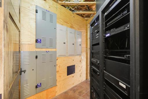This utility room hosts the smart home & AV equipment.