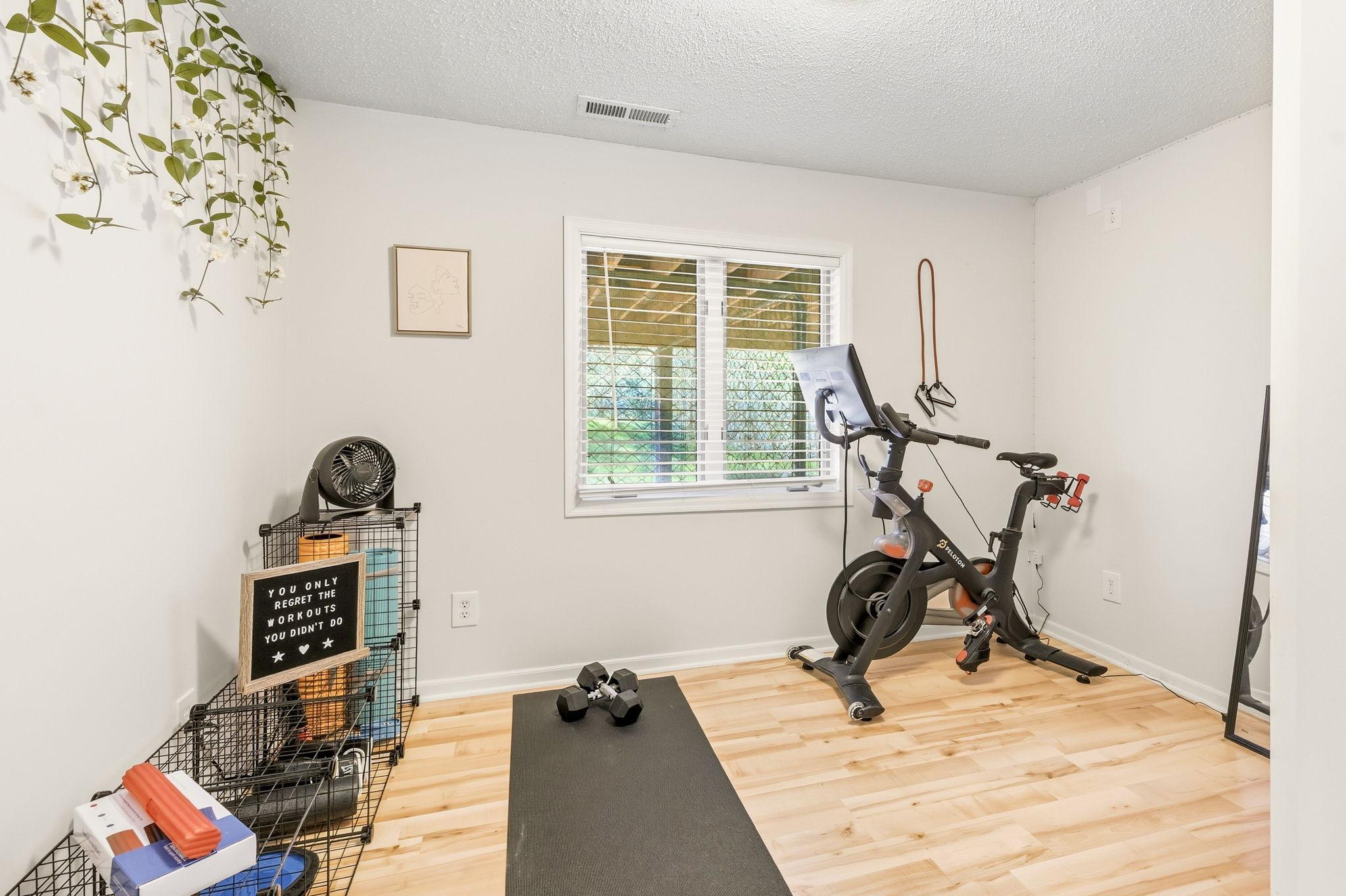 5th Bedroom currently being used as an exercise room.