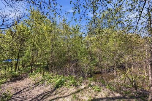 The walking/bike path to the park is right of the backyard!