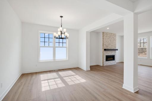 Tucked conveniently between the Great Room and the office is a formal dining room, ideal for cozy meals with family and important occasions with friends.