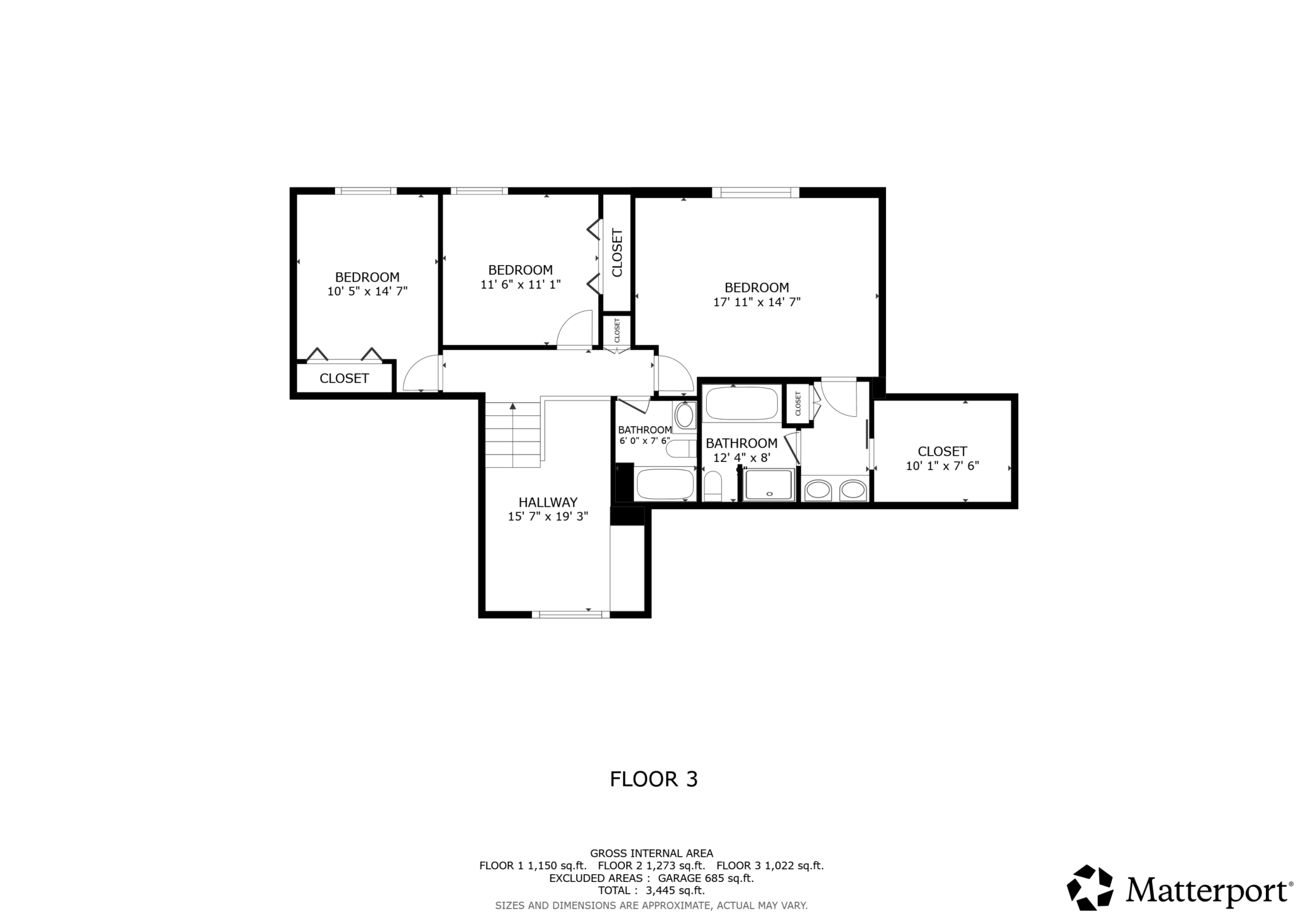 Upstairs floor plan