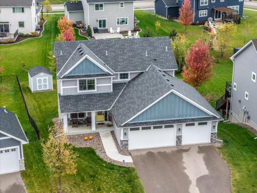 Photo for 15733 Wyoming Avenue, Savage, MN 55378 - listing #6810849 Aerial front view show this homes beautiful curb appeal and well maintained exterior.