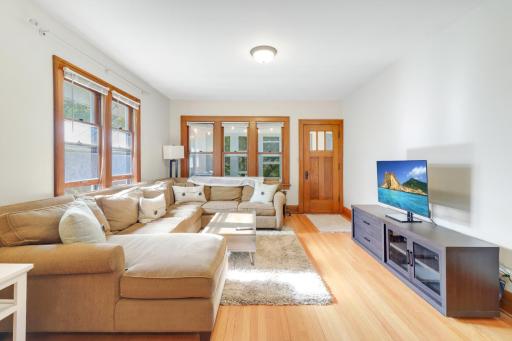 Beautiful hardwood floors flow throughout this upper level unit.
