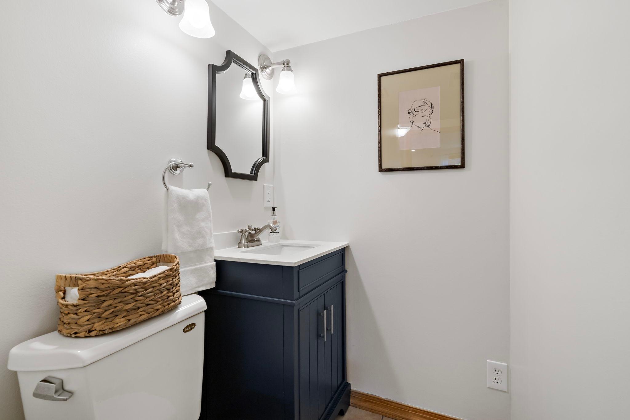Lower level half bath