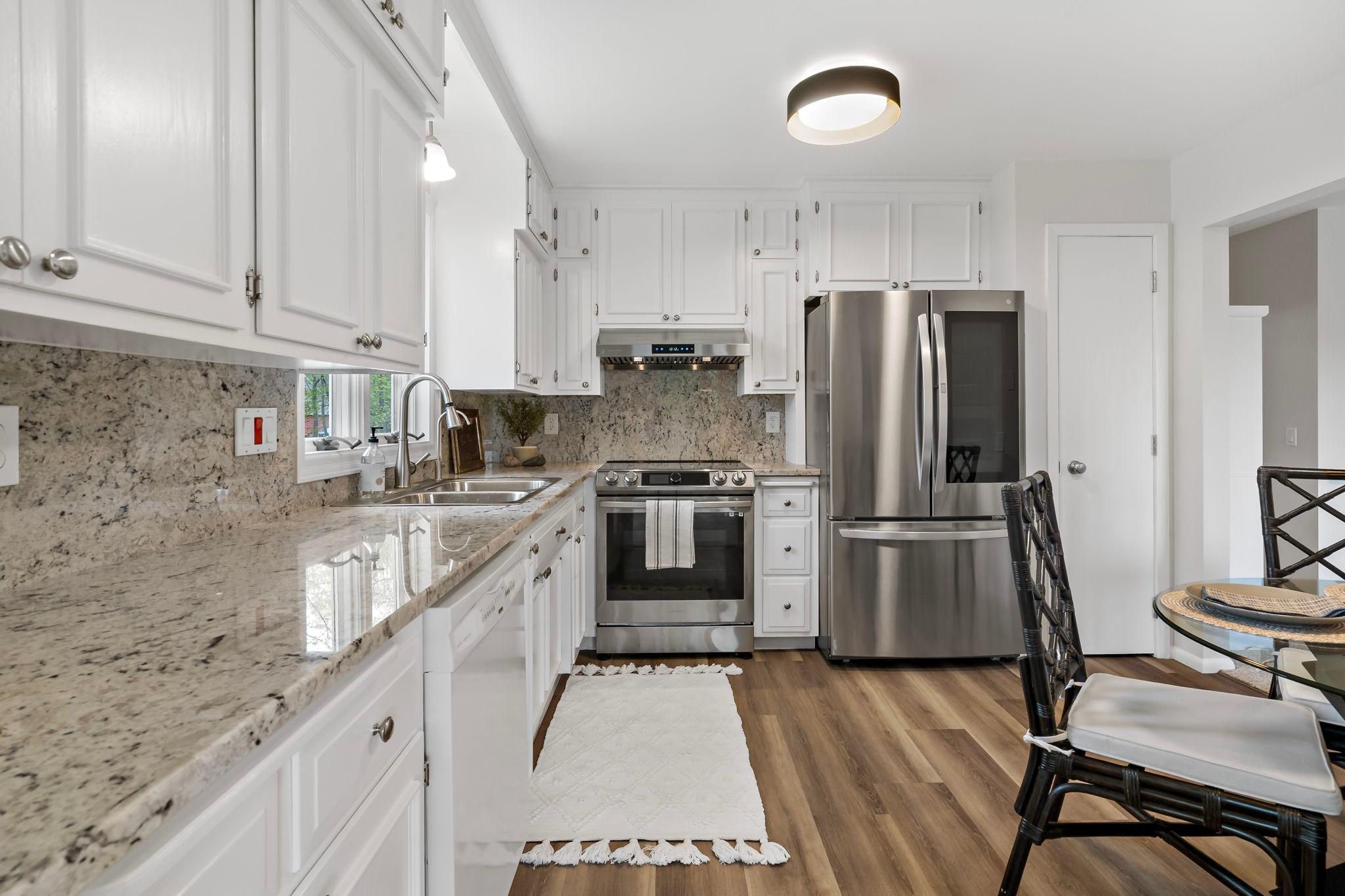 Bright white kitchen with fresh paint