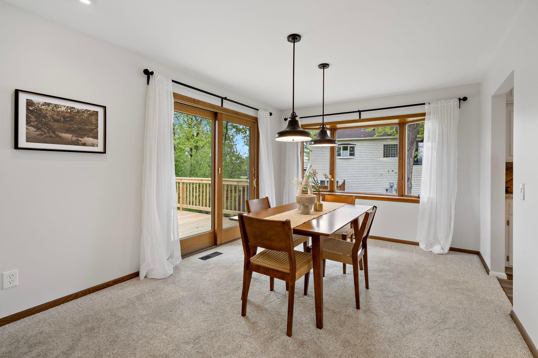 Dining room walks out to the new deck