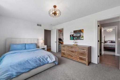 Jack and Jill bedrooms upstairs are spacious enough for king sized beds each featuring large walk in closets