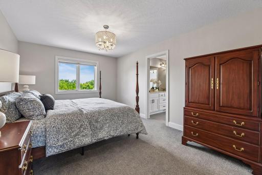 Jack and Jill bedrooms upstairs are spacious enough for king sized beds each featuring large walk in closets