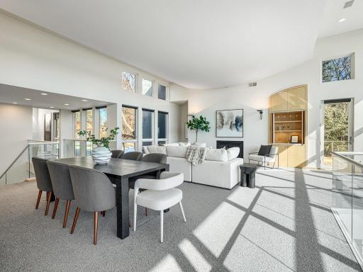 Effortless one-level living enhanced by soaring volume ceilings