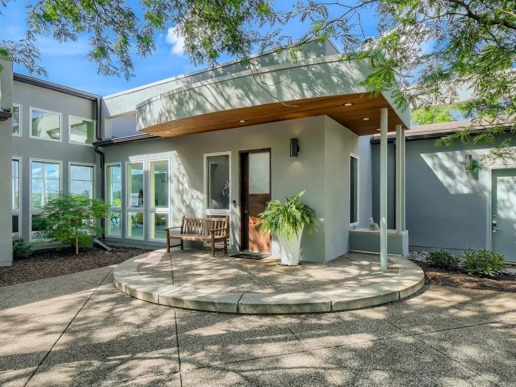 The welcoming front entry opens to thoughtfully designed interior spaces!