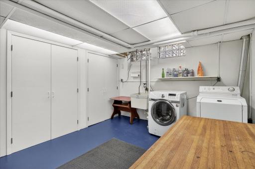 Large laundry room in lower level.