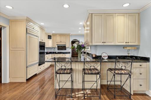 Oversized kitchen with plenty of cabinet and counter space.